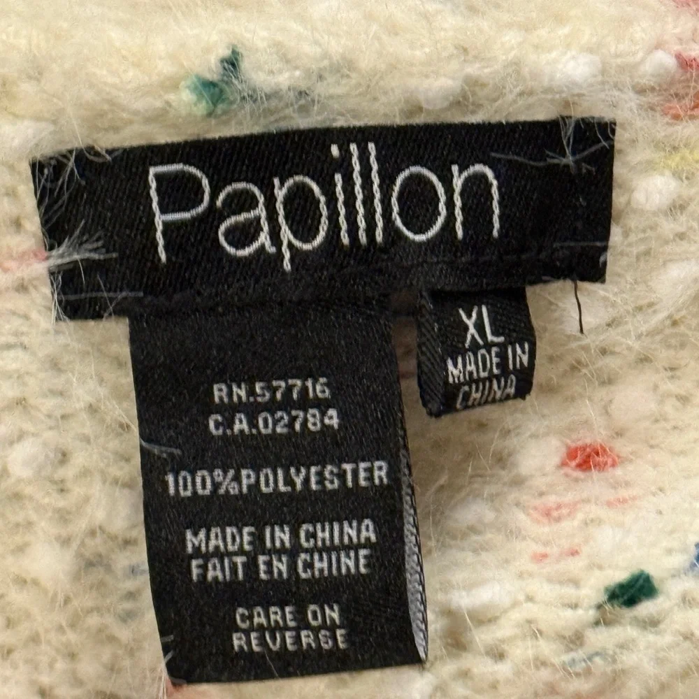 Papillon Blanc Multicolor Speckled Cardigan - Picture 3 of 3